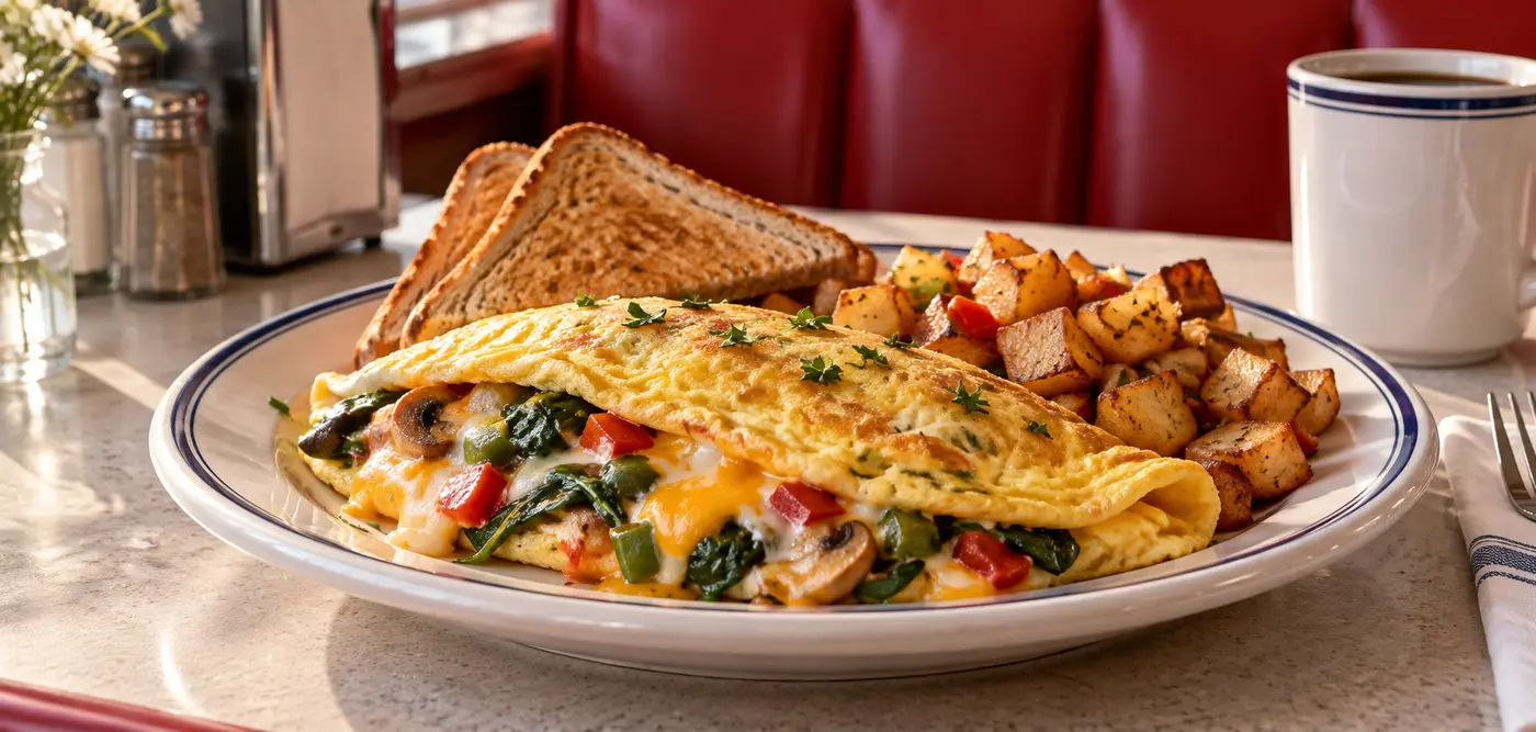 Fresh omelette breakfast at Livonia Diner