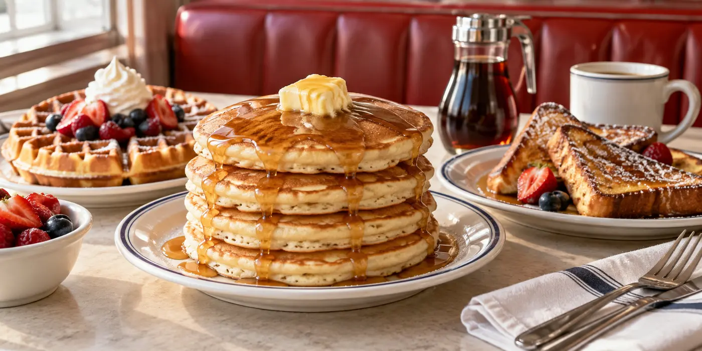 Pancakes, waffles and French toast