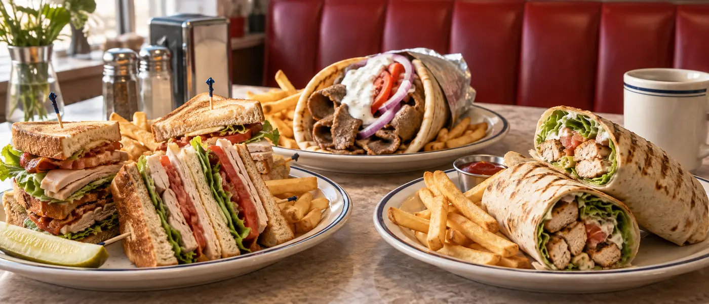 Sandwiches, pitas and wraps